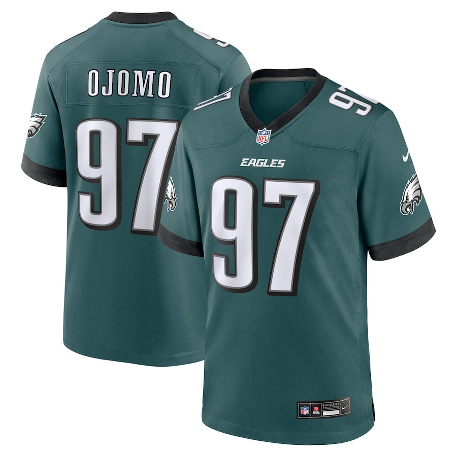 Moro Ojomo 97 Philadelphia Eagles Team Game Midnight Green NFL Jersey Men's