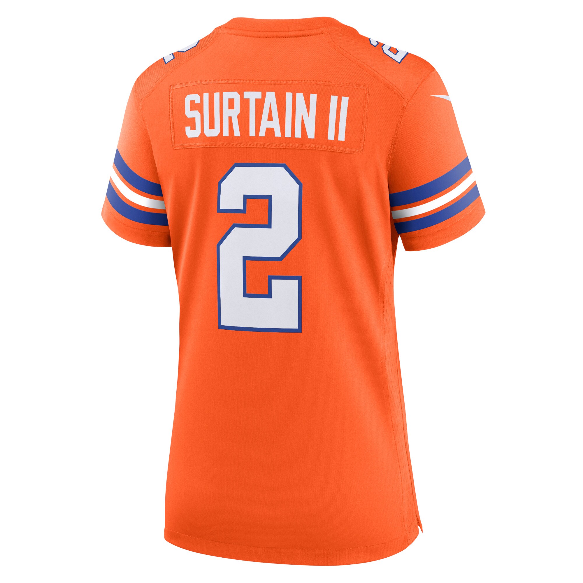 Denver Broncos Patrick Surtain II Orange Mile High Collection 1977 Throwback Player Game NFL Jersey Women's