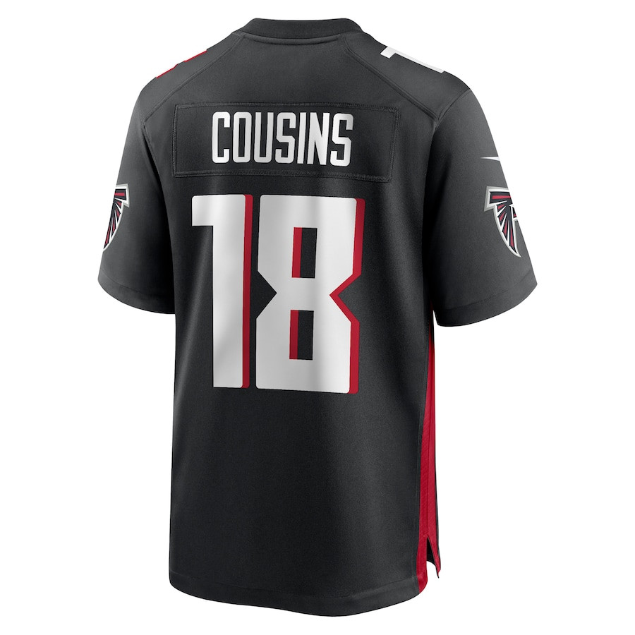 Kirk Cousins 18 Atlanta Falcons Game Black NFL Jersey Men's