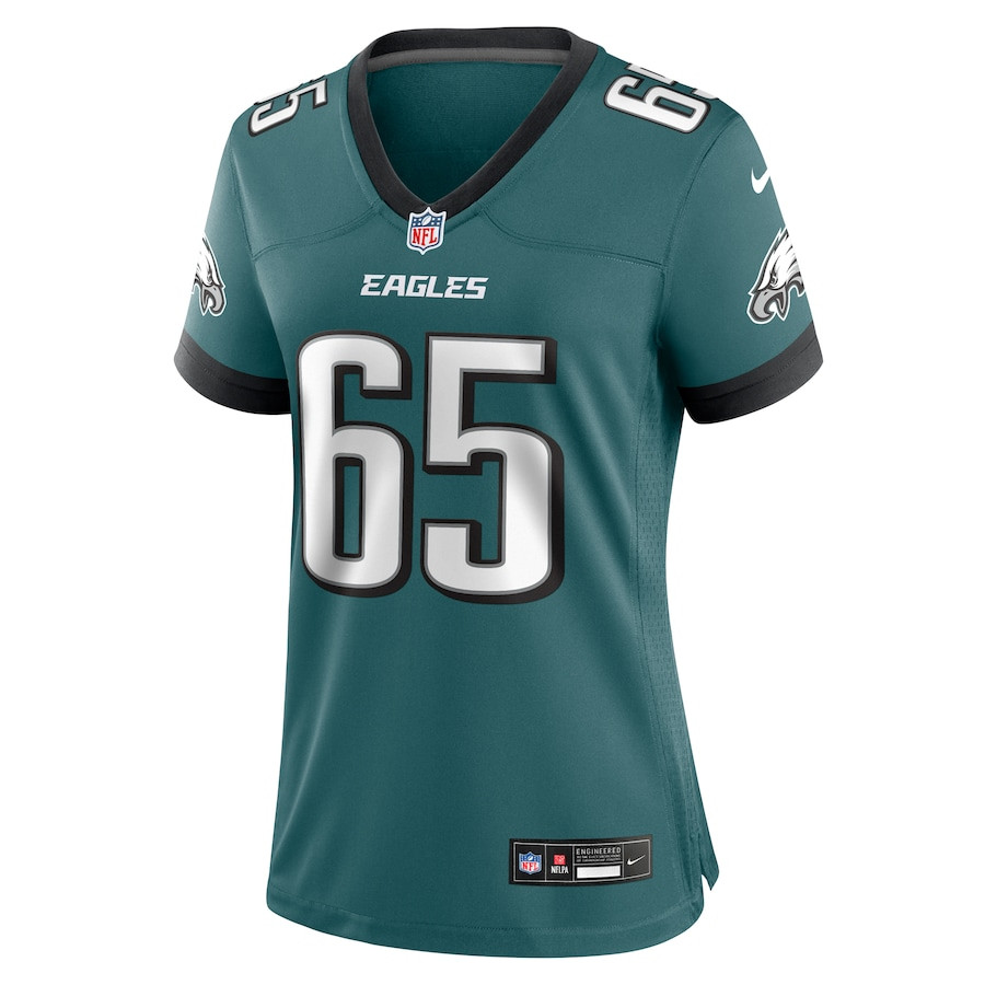 Lane Johnson 65 Philadelphia Eagles Team Game Midnight Green NFL Jersey Women's