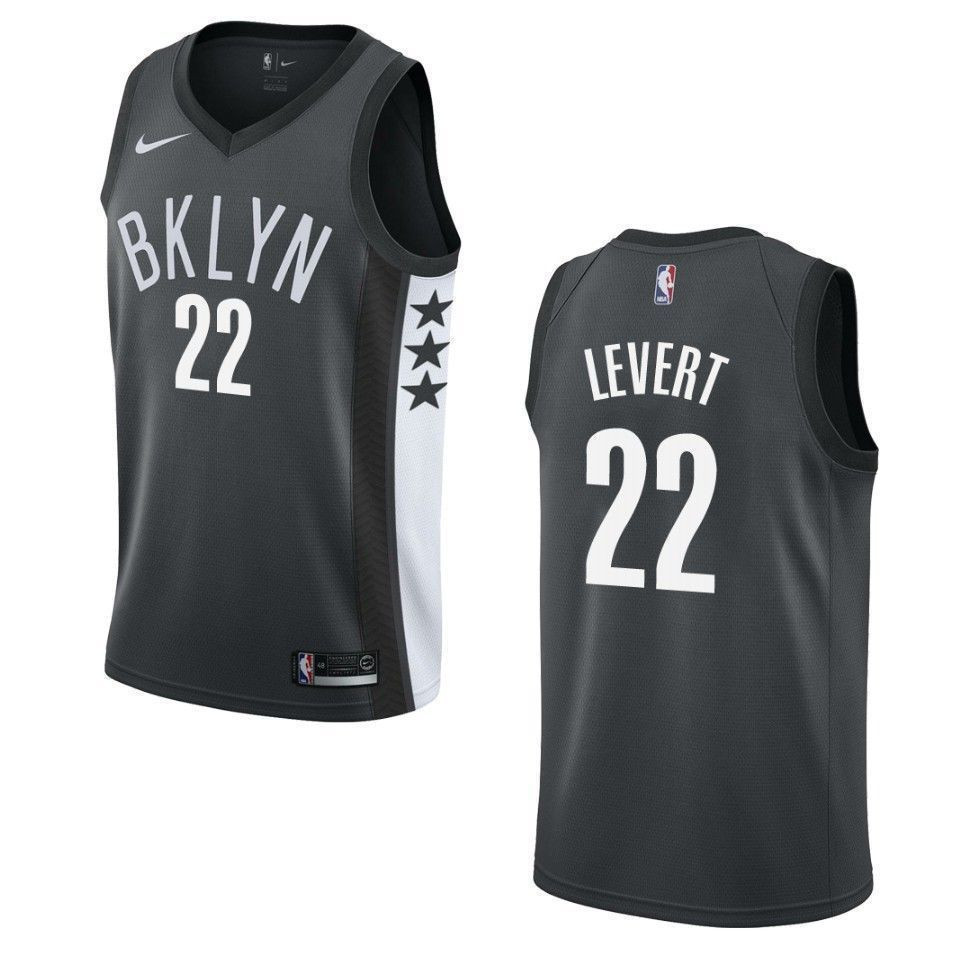 Brooklyn Nets 22 Caris Levert Statement Swingman Black NBA Jersey Men's