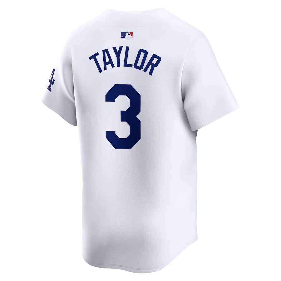Chris Taylor 3 Los Angeles Dodgers Home Limited White MLB Jersey Men's