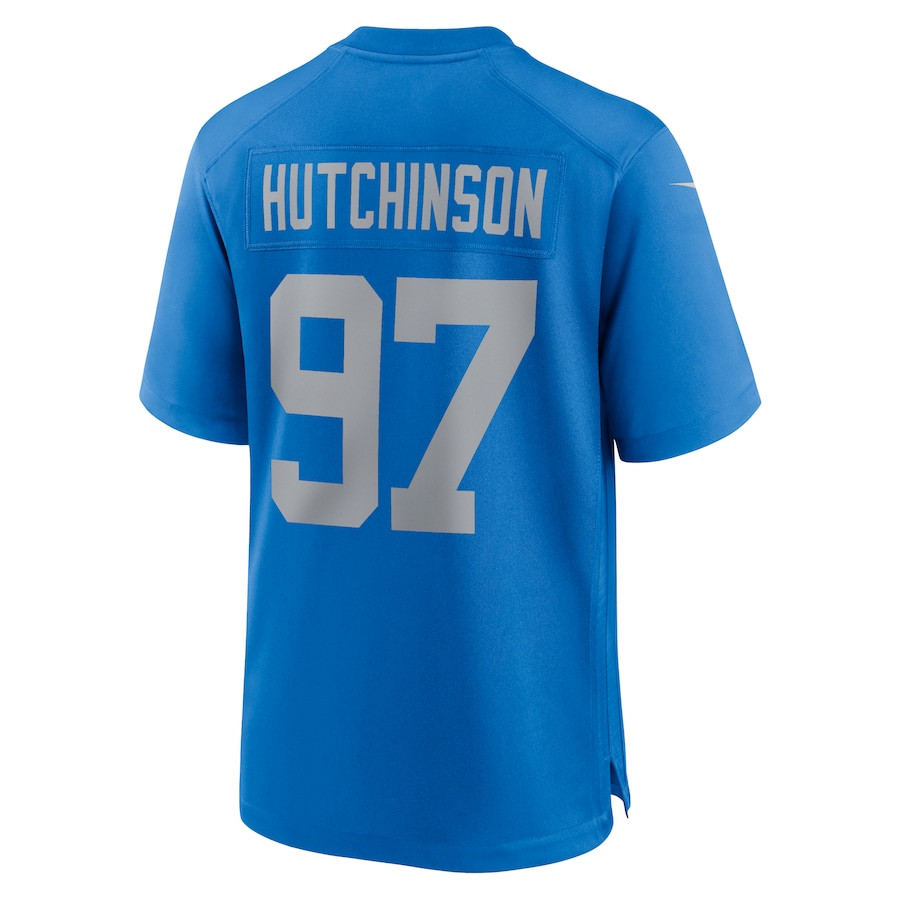 Aidan Hutchinson 97 Detroit Lions Alternate Game Blue NFL Jersey Men's
