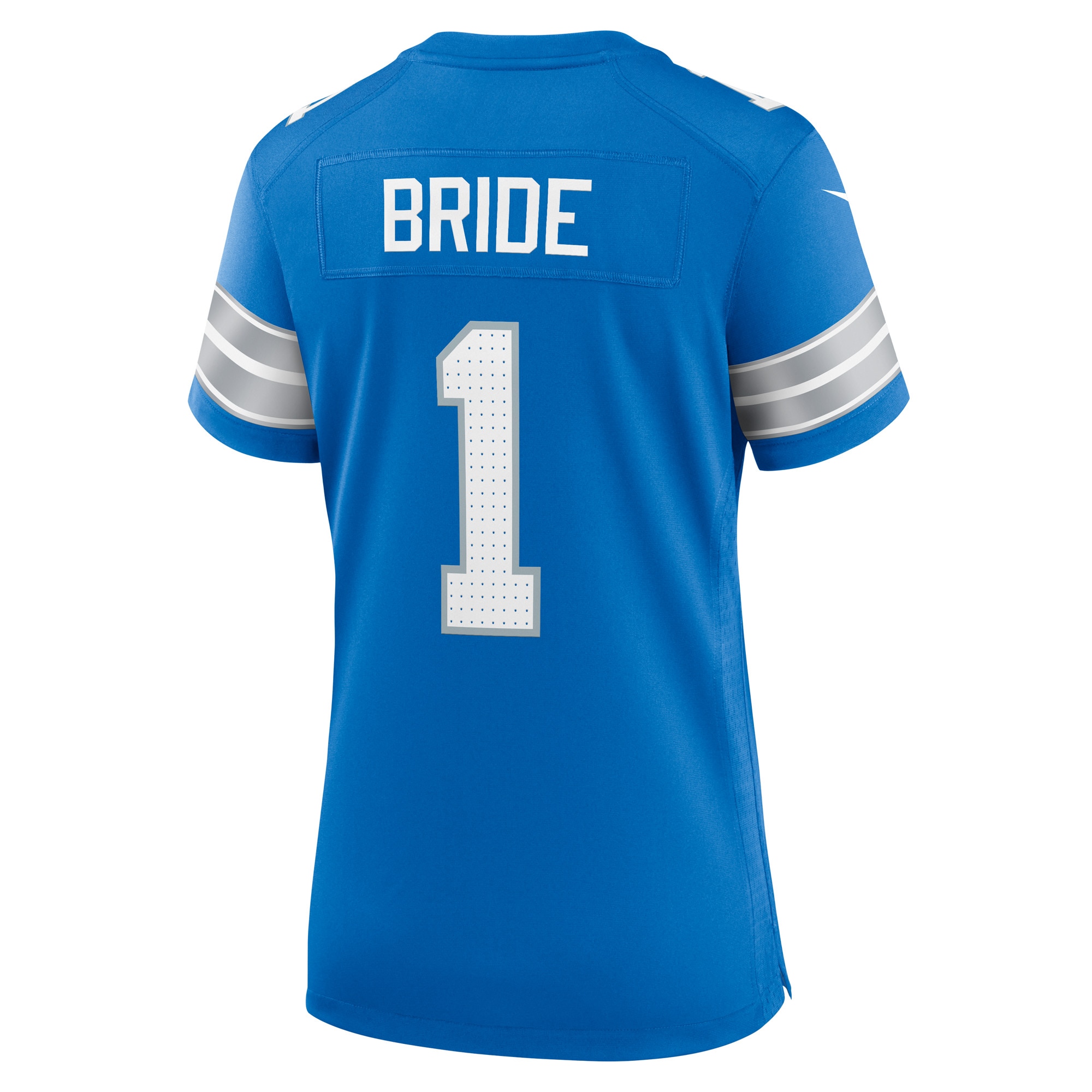 Detroit Lions Number 1 Bride Blue Game NFL Jersey Women's