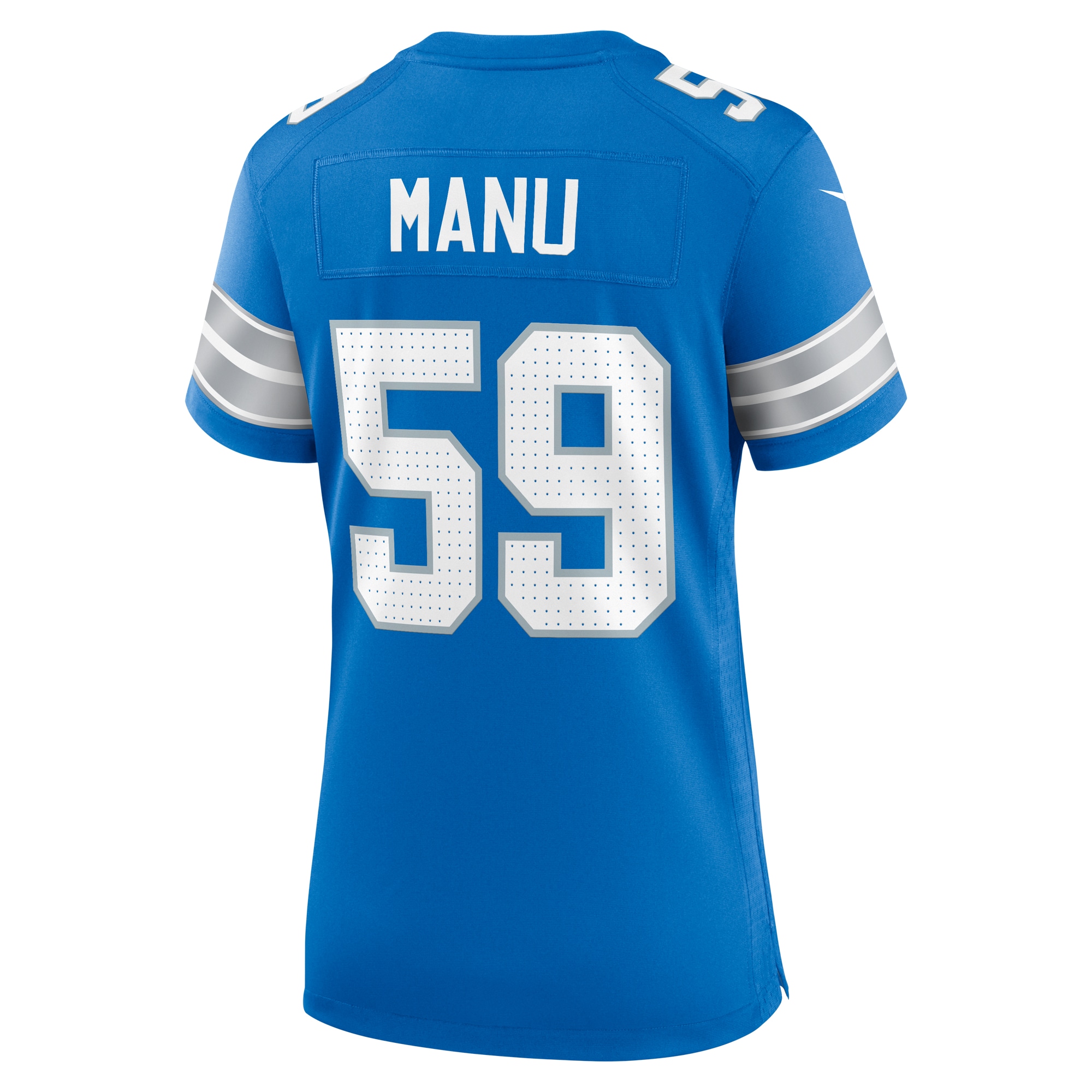 Detroit Lions Giovanni Manu Blue Team Game NFL Jersey Women's