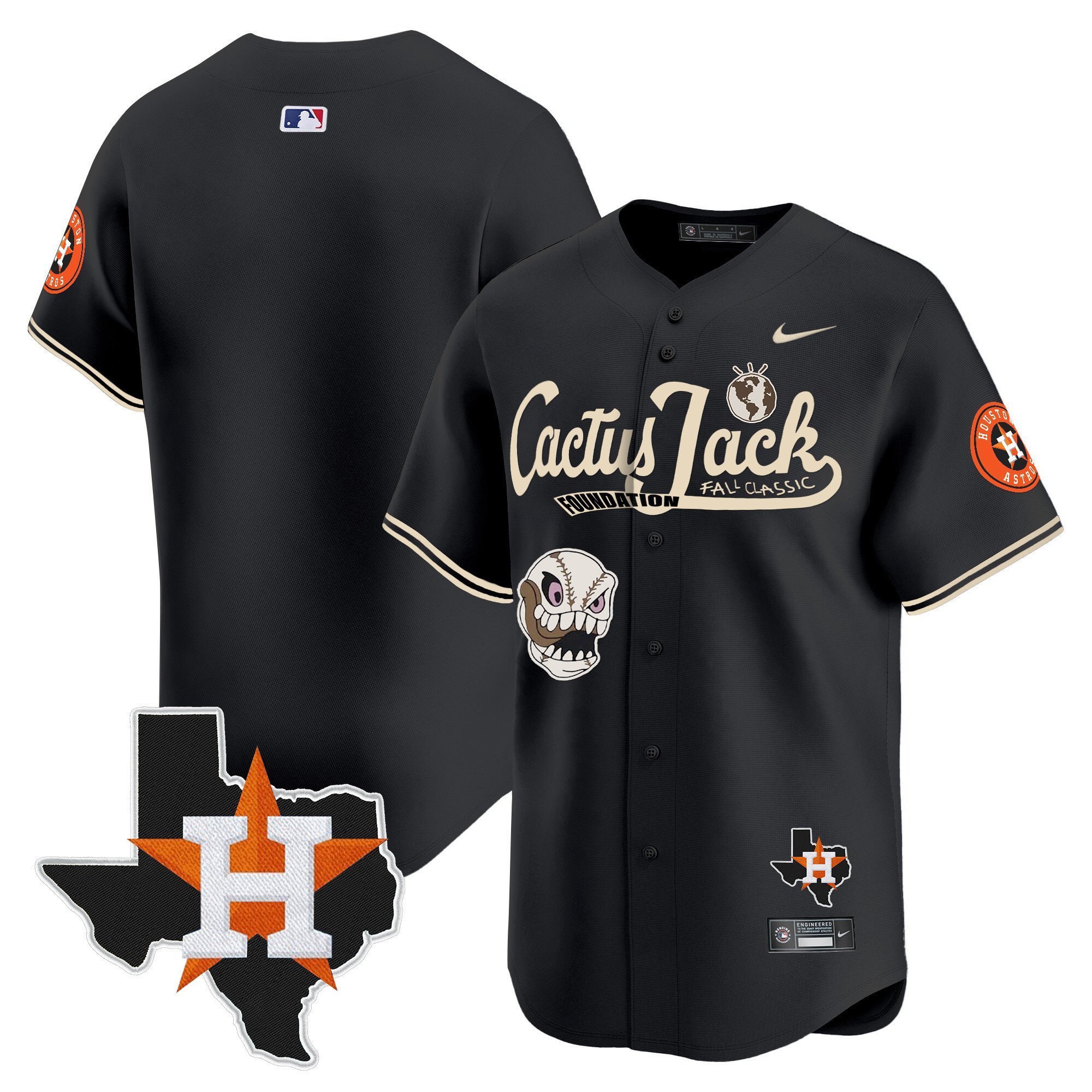 Yordan Alvarez 44 Houston Astros Cactus Jack Foundation Fall Classic Black Limited Men MLB Jersey Men's
