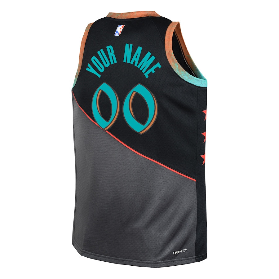 Washington Wizards 2023/24 City Edition Swingman Custom Black NBA Jersey Youth