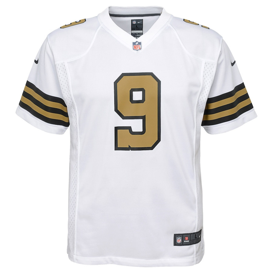 Drew Brees 9 New Orleans Saints Color Rush Game White NFL Jersey Youth