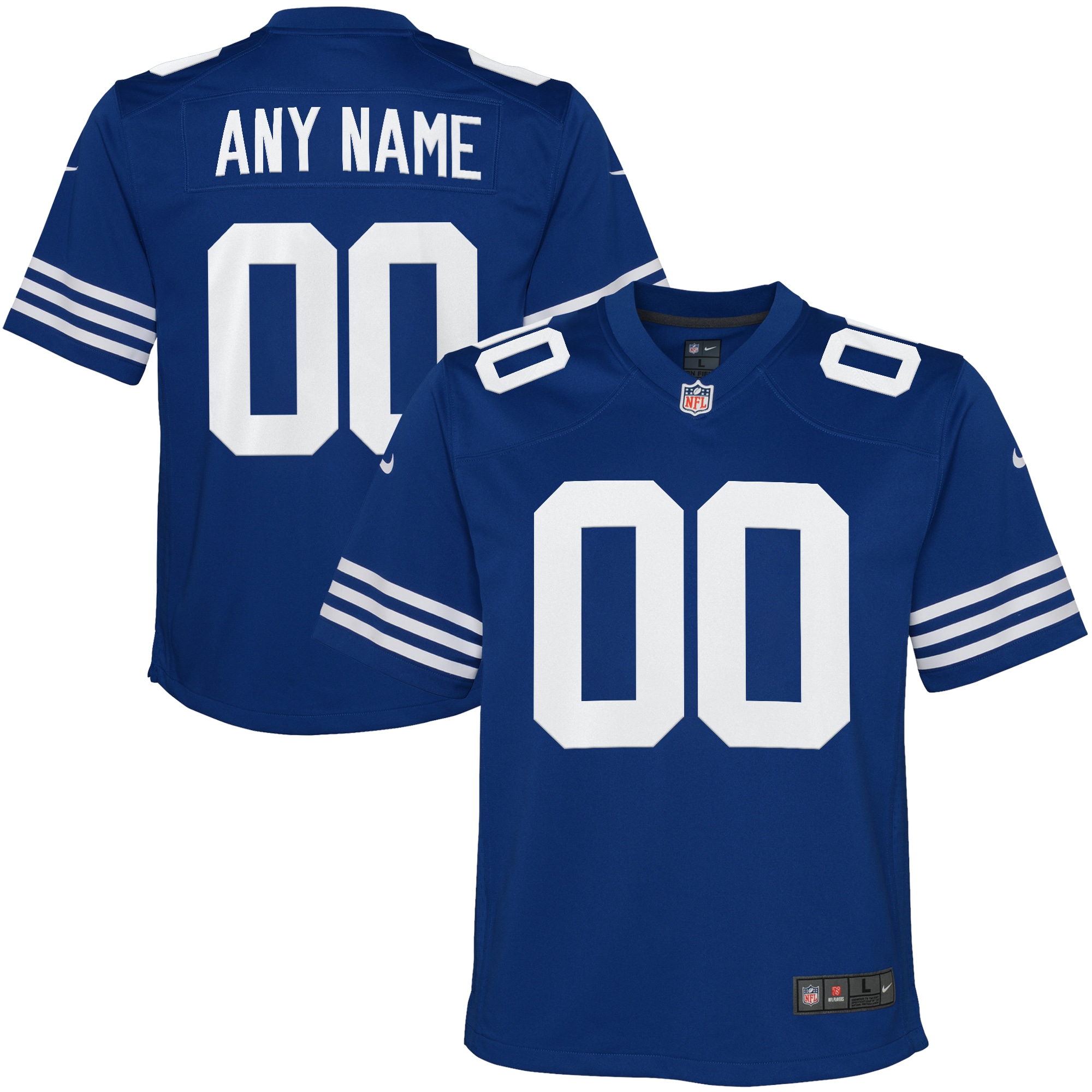 Indianapolis Colts Royal Alternate Custom Game NFL Jersey Youth