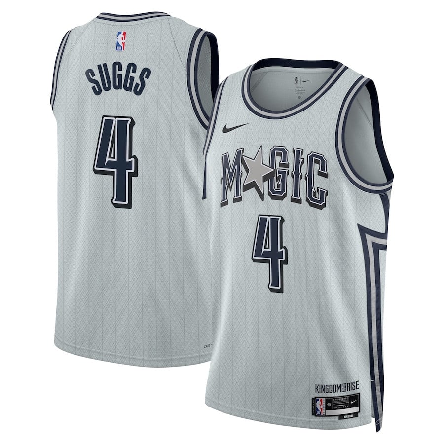 Jalen Suggs 4 Orlando Magic Unisex 2024/25 Swingman Player City Edition Silver NBA Jersey Unisex