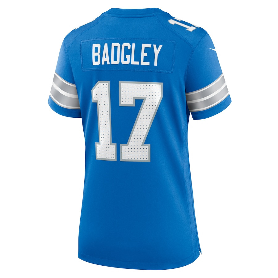 Michael Badgley 17 Detroit Lions Team Game Blue NFL Jersey Women's