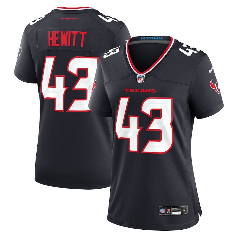 Neville Hewitt 43 Houston Texans Team Game Navy NFL Jersey Women's
