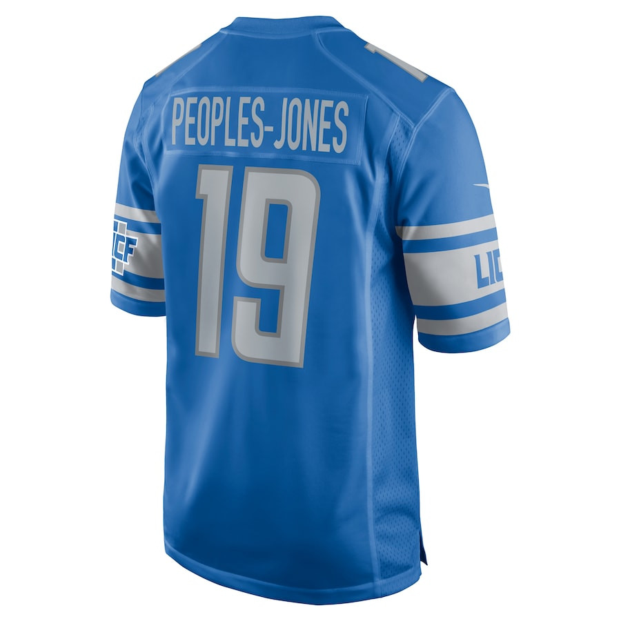 Donovan Peoples-Jones 19 Detroit Lions Game Blue NFL Jersey Men's