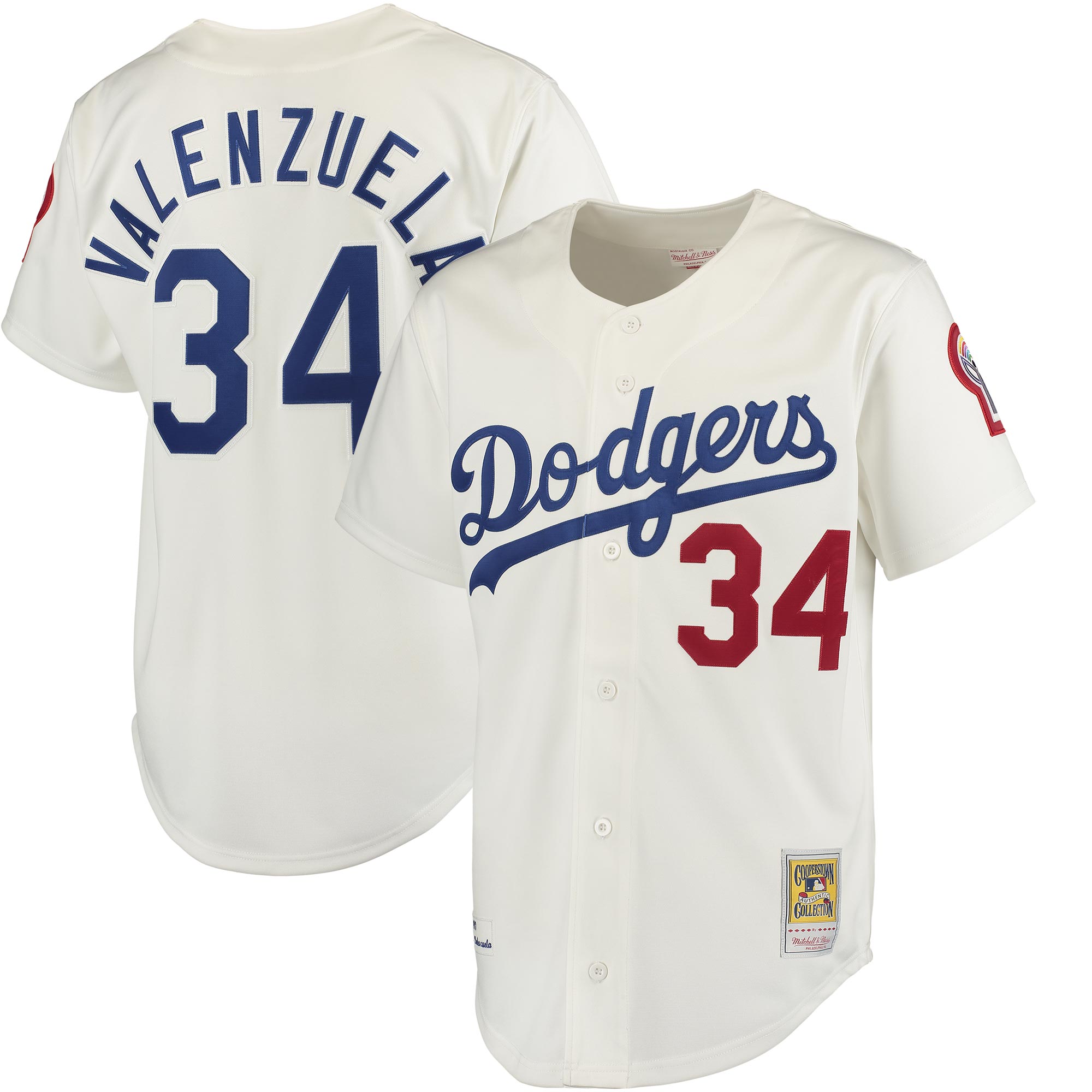 Los Angeles Dodgers Fernando Valenzuela Mitchell Ness Gray MLB Jersey Men's