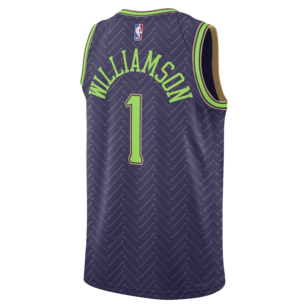 Zion Williamson 1 New Orleans Pelicans Unisex 2024/25 Swingman Player City Edition Purple NBA Jersey Unisex