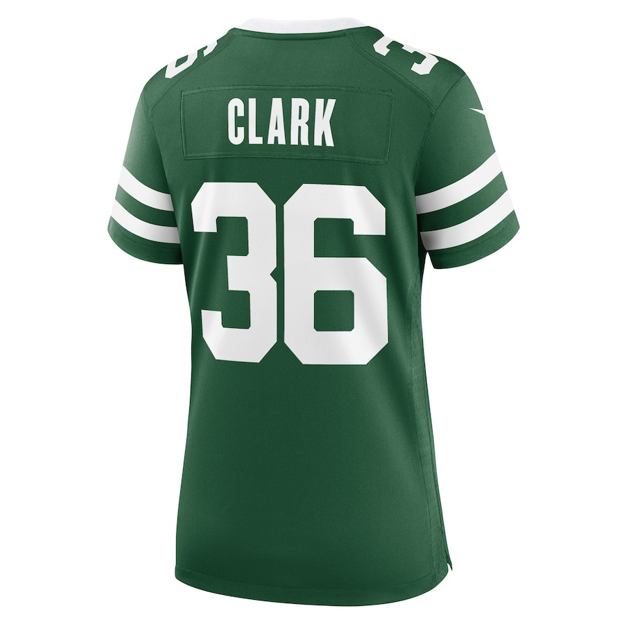 Chuck Clark 36 New York Jets Team Game Legacy Green NFL Jersey Women's
