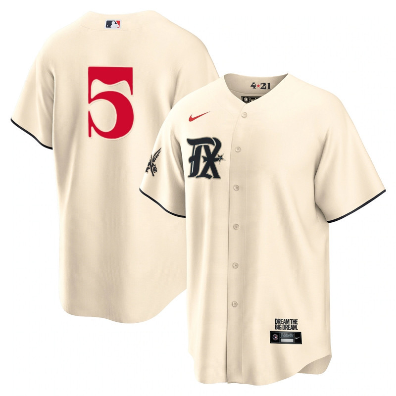 Corey Seager 5 Texas Rangers 2023 City Connect Game Cream MLB Jersey Men's
