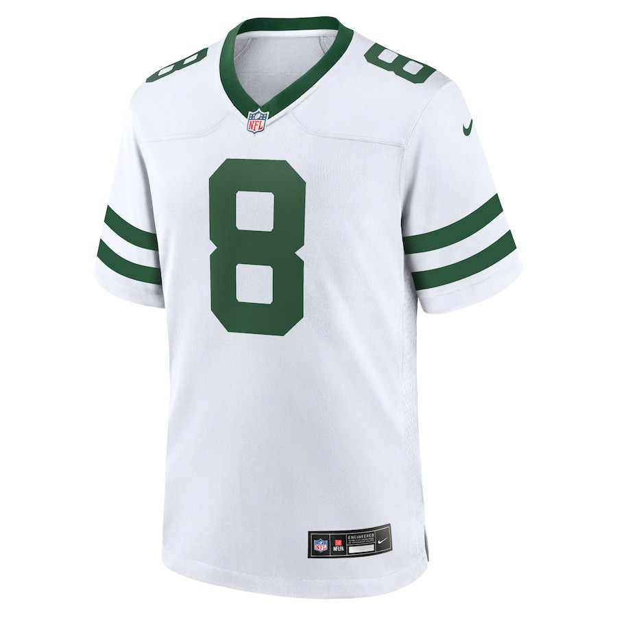 Aaron Rodgers 8 New York Jets Game Legacy White NFL Jersey Youth