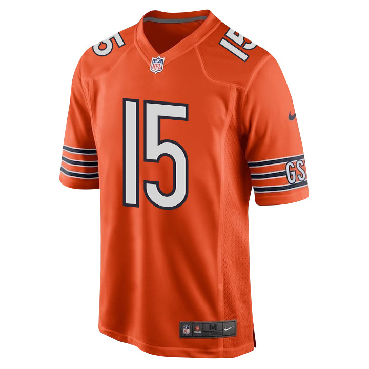 Rome Odunze 15 Chicago Bears Alternate 2024 Draft First Round Pick Player Game Orange NFL Jersey Men's