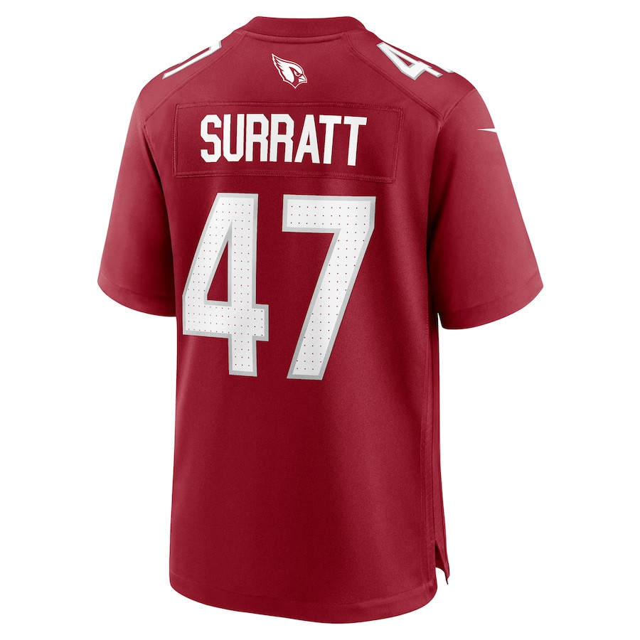 Sage Surratt 47 Arizona Cardinals Team Game Cardinal NFL Jersey Men's