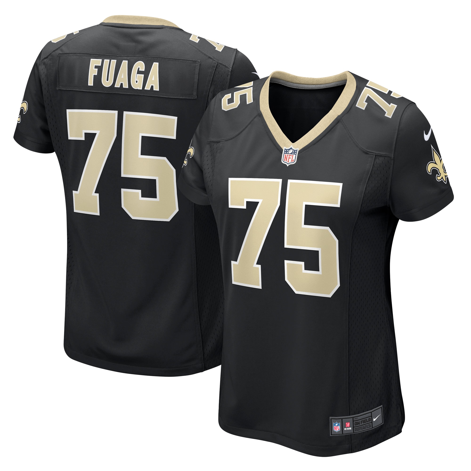 New Orleans Saints Taliese Fuaga Black Game NFL Jersey Women's