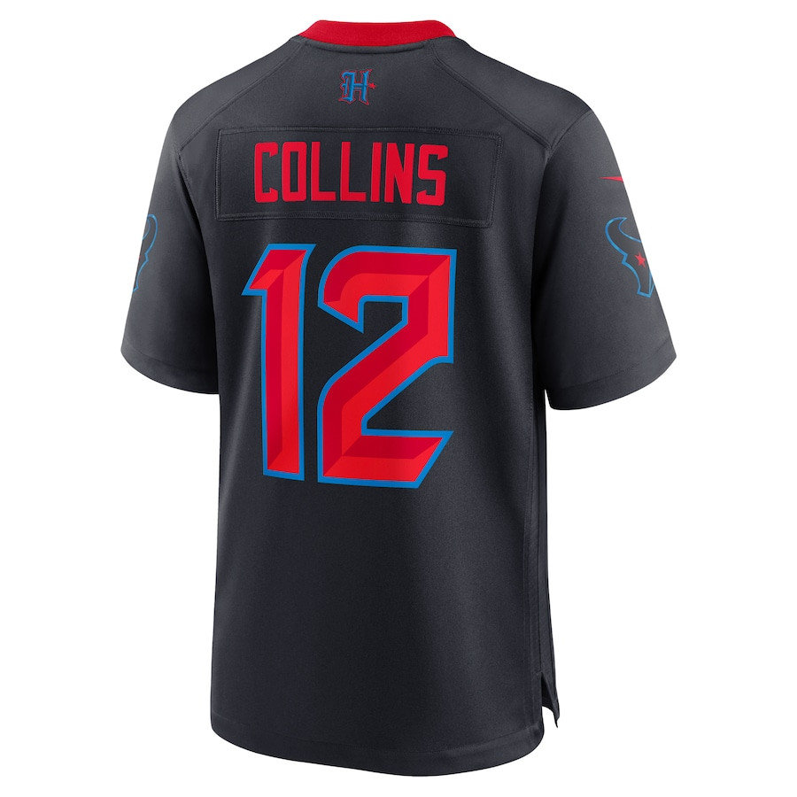Nico Collins 12 Houston Texans 2nd Alternate Game Navy NFL Jersey Men's