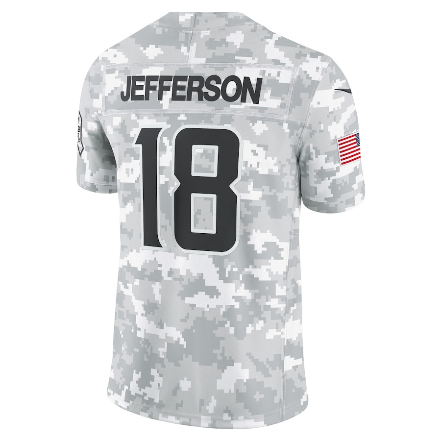 Justin Jefferson 18 Minnesota Vikings 2024 Salute to Service Limited Arctic Camo NFL Jersey Men's