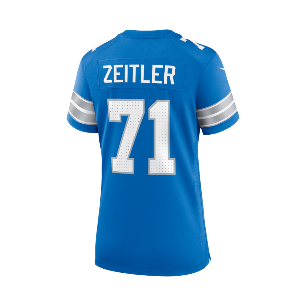 Kevin Zeitler 71 Detroit Lions 2025 Pro Bowl Patch Game Blue NFL Jersey Women's