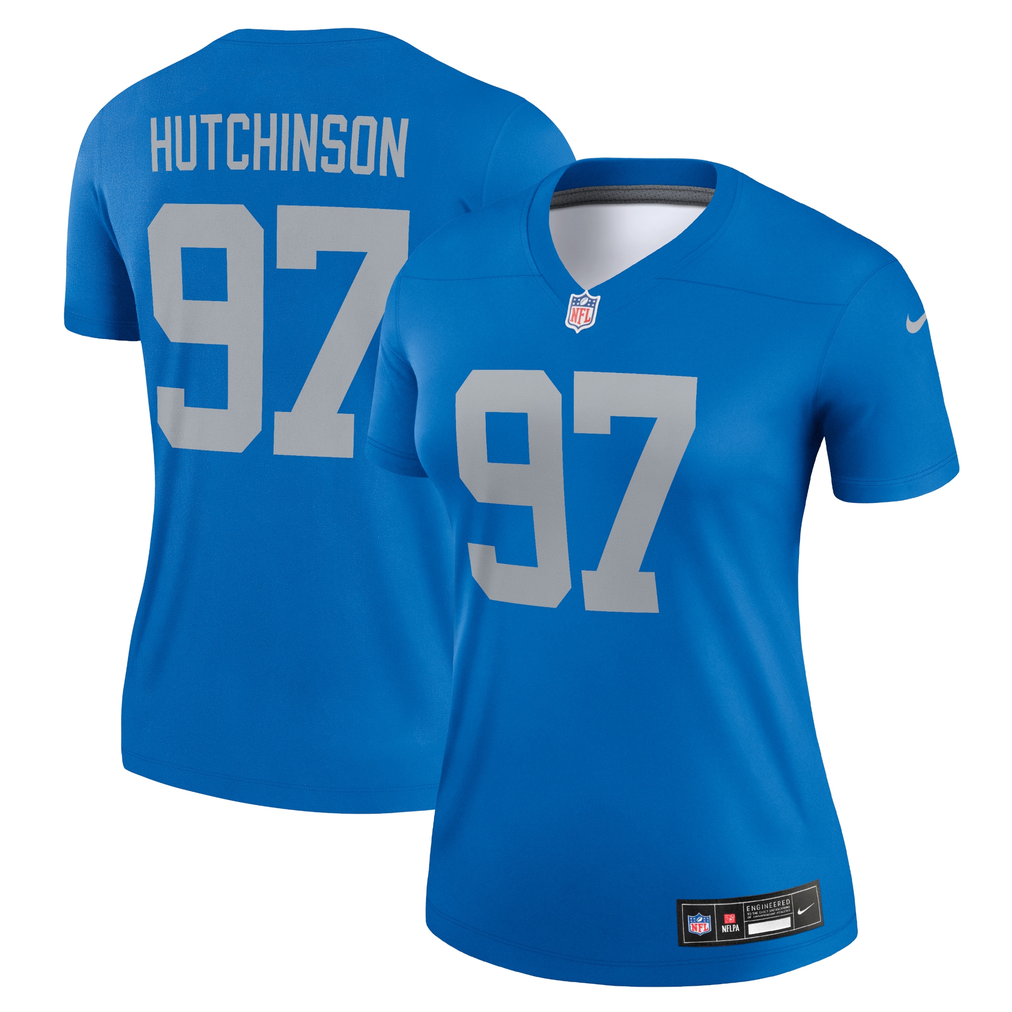 Detroit Lions Aidan Hutchinson Blue Alternate Legend Player Performance Top NFL Jersey Women's