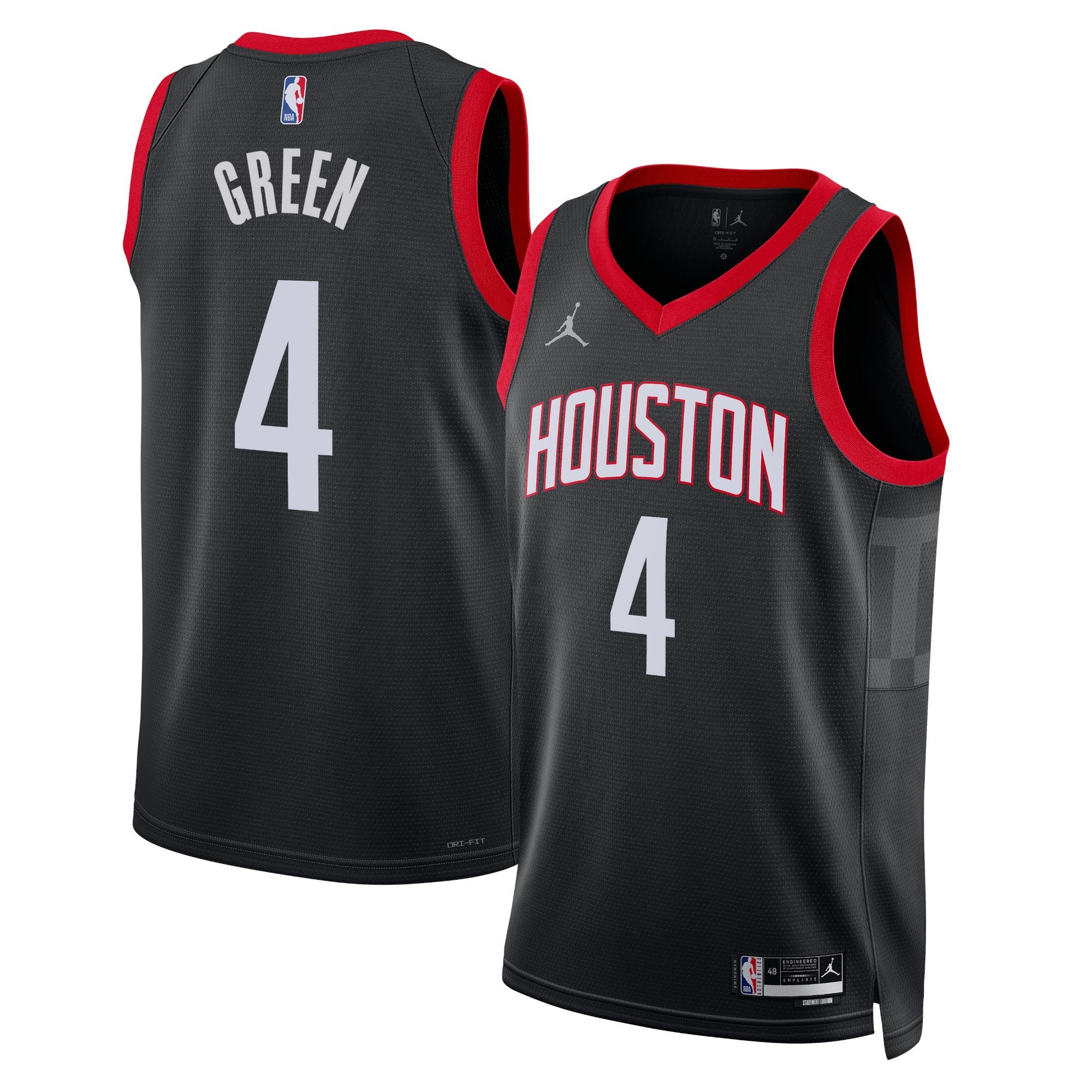 Jalen Green 4 Houston Rockets Unisex 2024/25 Swingman Player Statement Edition Black NBA Jersey Unisex