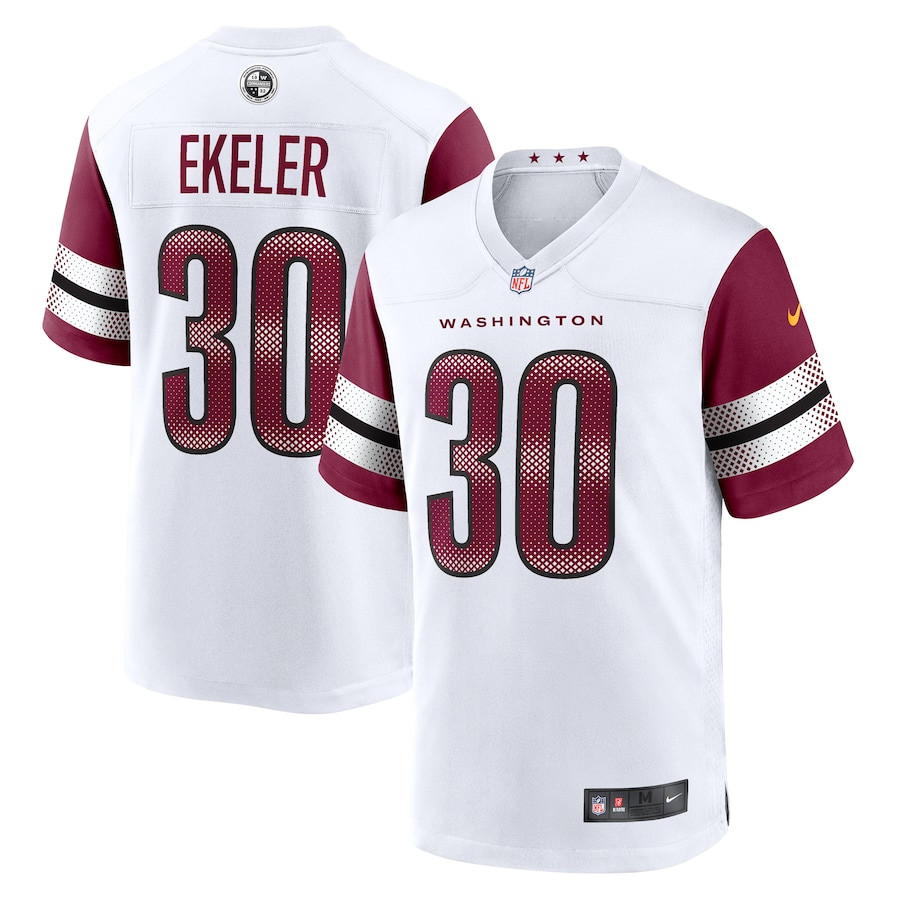 Austin Ekeler 30 Washington Commanders Game White NFL Jersey Men's