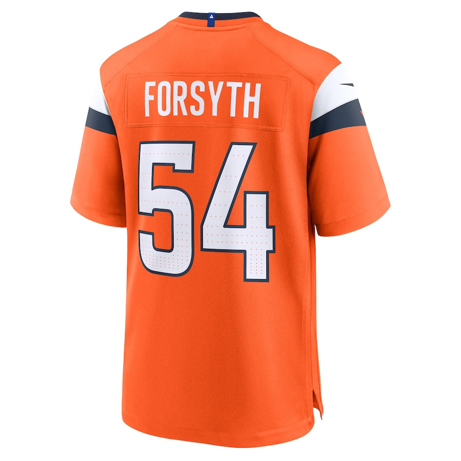 Alex Forsyth 54 Denver Broncos Team Game Orange NFL Jersey Men's