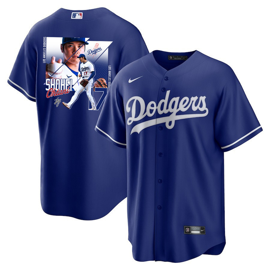 Shohei Ohtani 17 Los Angeles Dodgers Signed Greatest Sho On Earth 2023 Alternate Royal MLB Jersey Men's