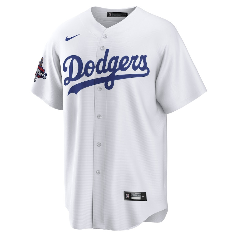 Yoshinobu Yamamoto 18 Los Angeles Dodgers 2024 World Series Champions Home Japanese Characters Player White MLB Jersey Men's