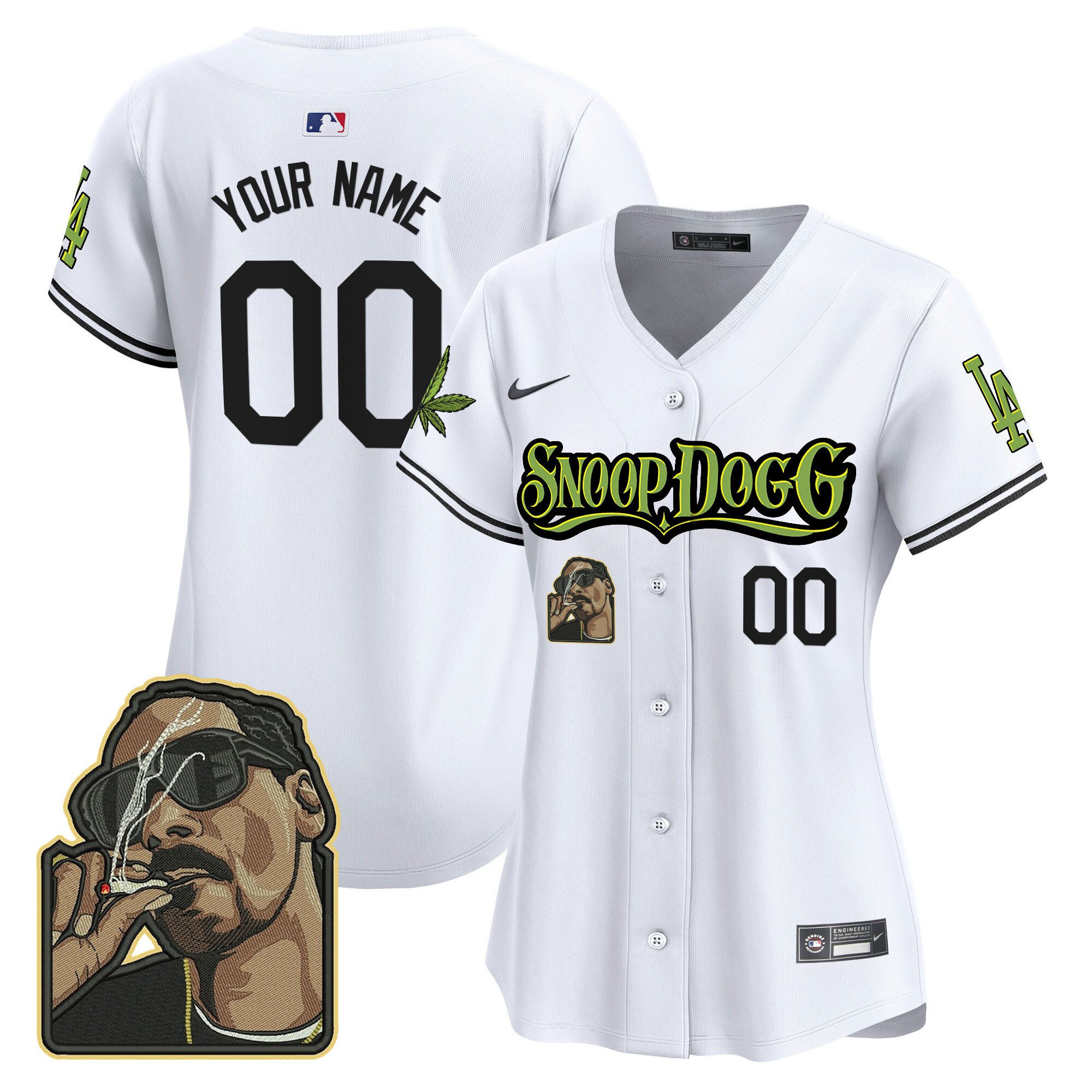 Los Angeles Dodgers Snoop Dogg Custom White MLB Jersey Women's