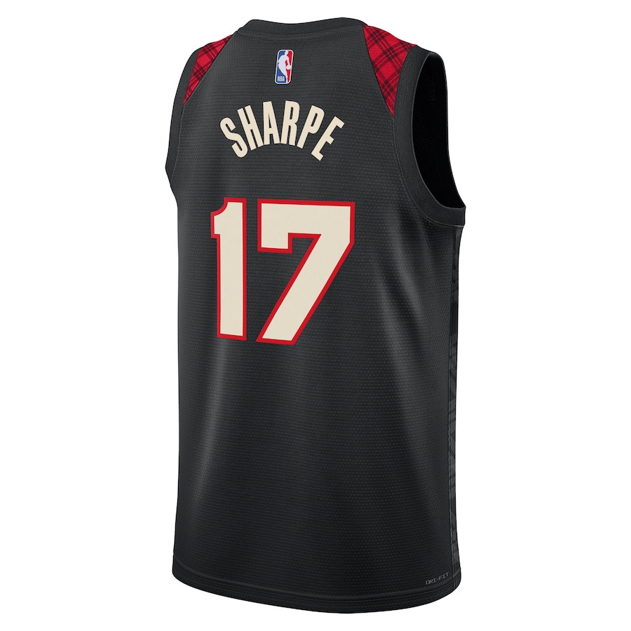 Shaedon Sharpe 17 Portland Trail Blazers 2023/24 City Edition Swingman Black NBA Jersey Men's