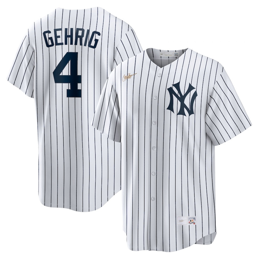 Lou Gehrig 4 New York Yankees Cooperstown Collection Home White MLB Jersey Men's