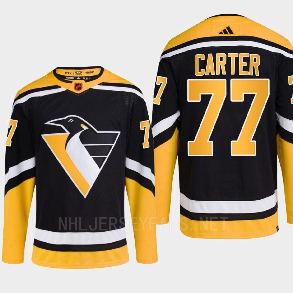 Pittsburgh Penguins 2022 Reverse Retro 2.0 Jeff Carter 77 Black Primegreen NHL Jersey Men's