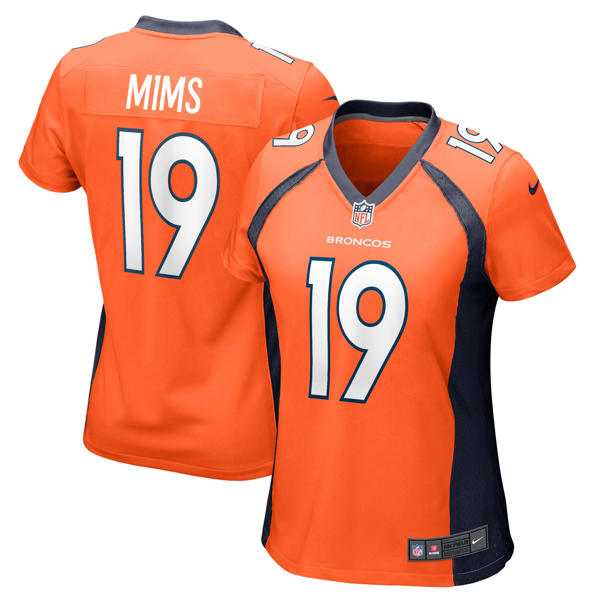 Denver Broncos Marvin Mims Jr Orange Team Game NFL Jersey Women's