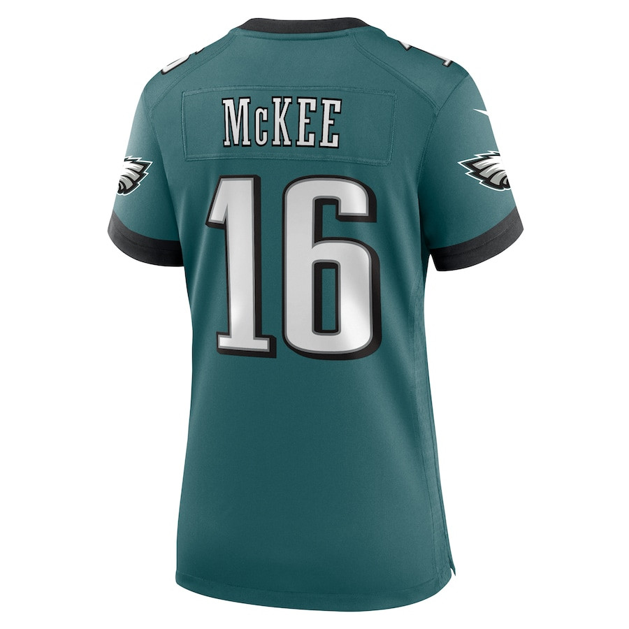 Tanner McKee 16 Philadelphia Eagles Team Game Midnight Green NFL Jersey Women's