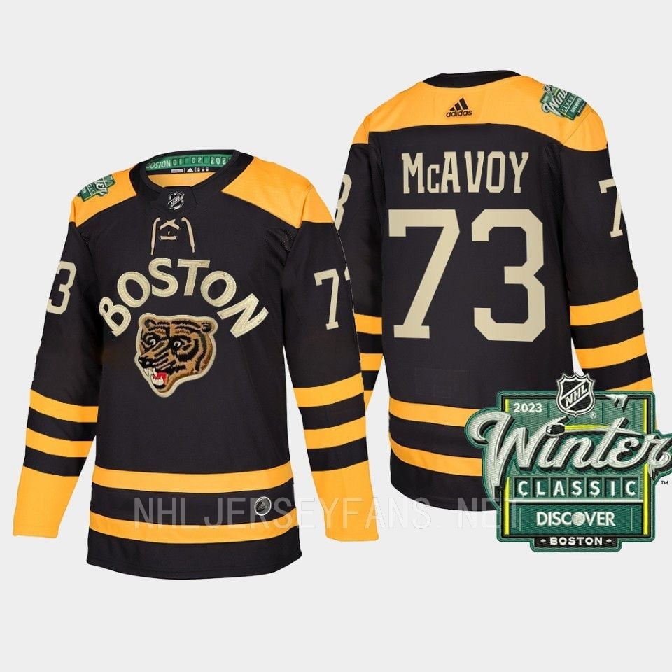 Boston Bruins Charlie McAvoy 73 2023 Winter Classic Black NHL Jersey Men's