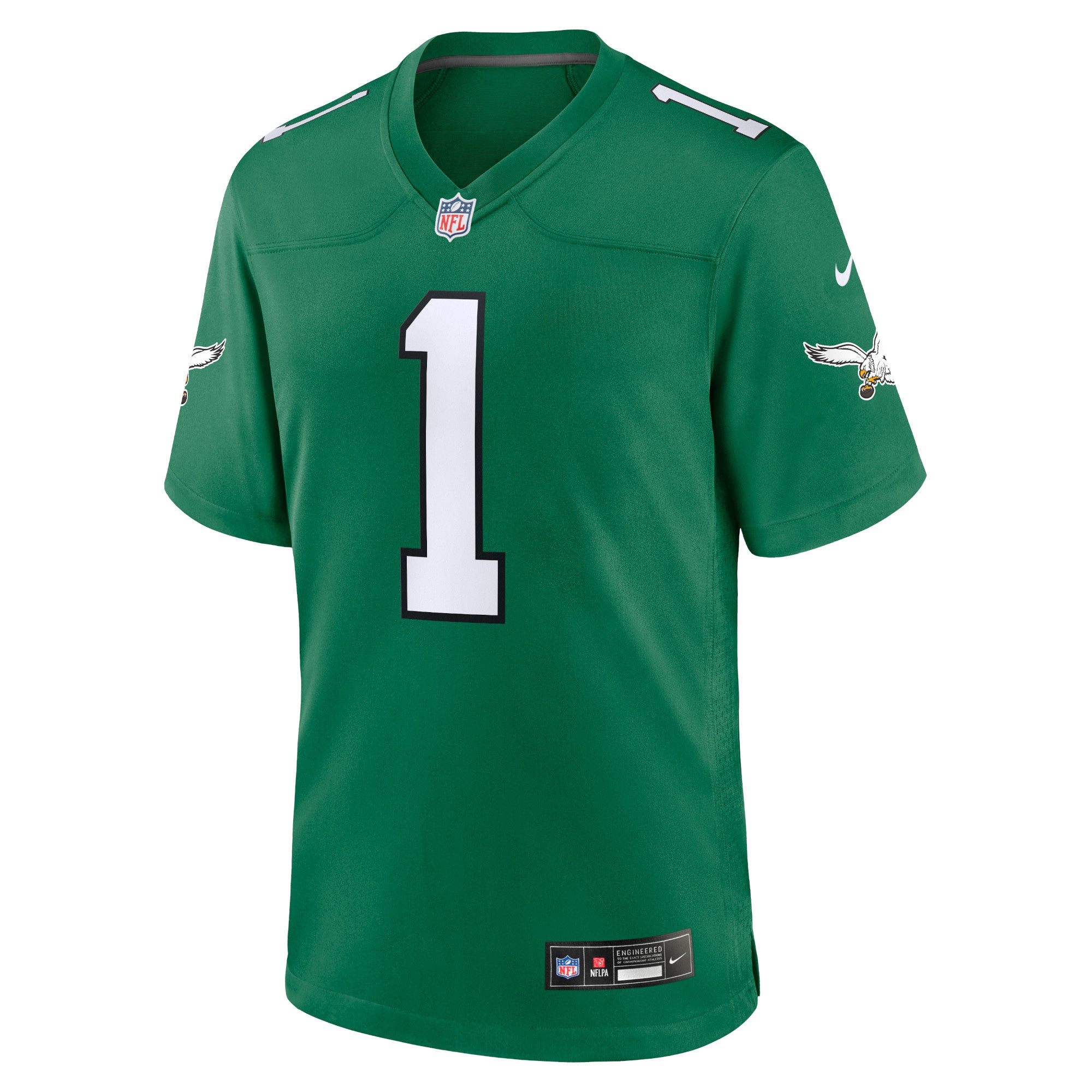 Philadelphia Eagles Jalen Hurts Kelly Green Game NFL Jersey Youth