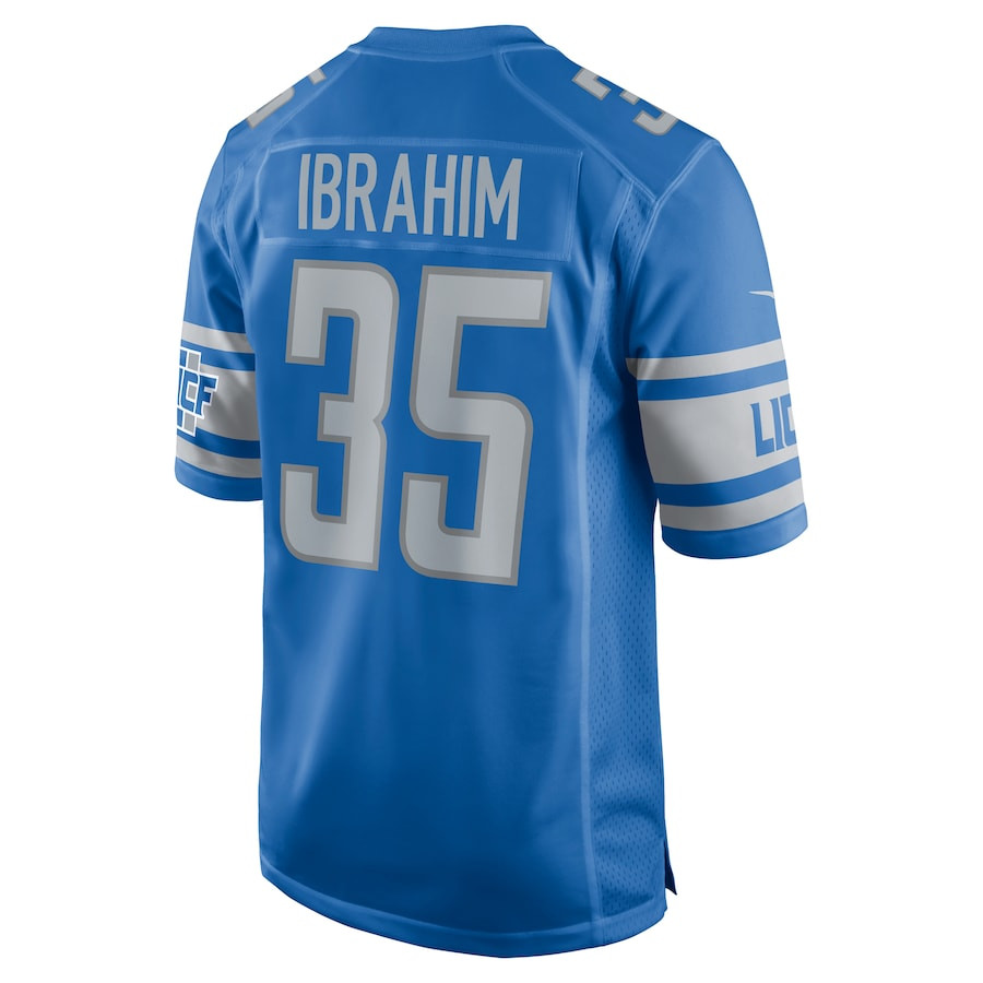 Mohamed Ibrahim 35 Detroit Lions Game Blue NFL Jersey Men's