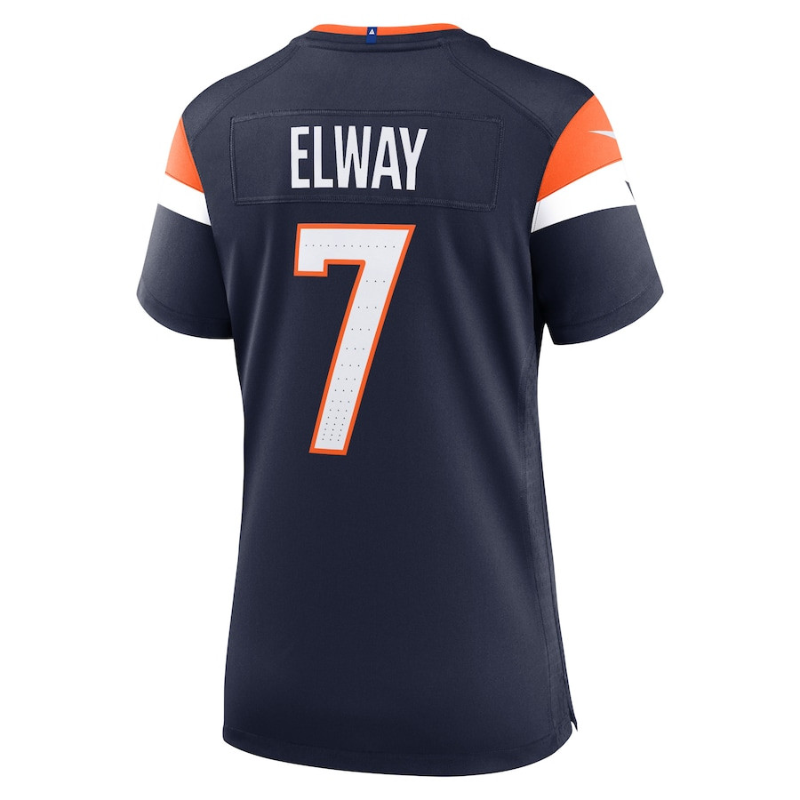 John Elway 7 Denver Broncos Retired Alternate Game Navy NFL Jersey Women's
