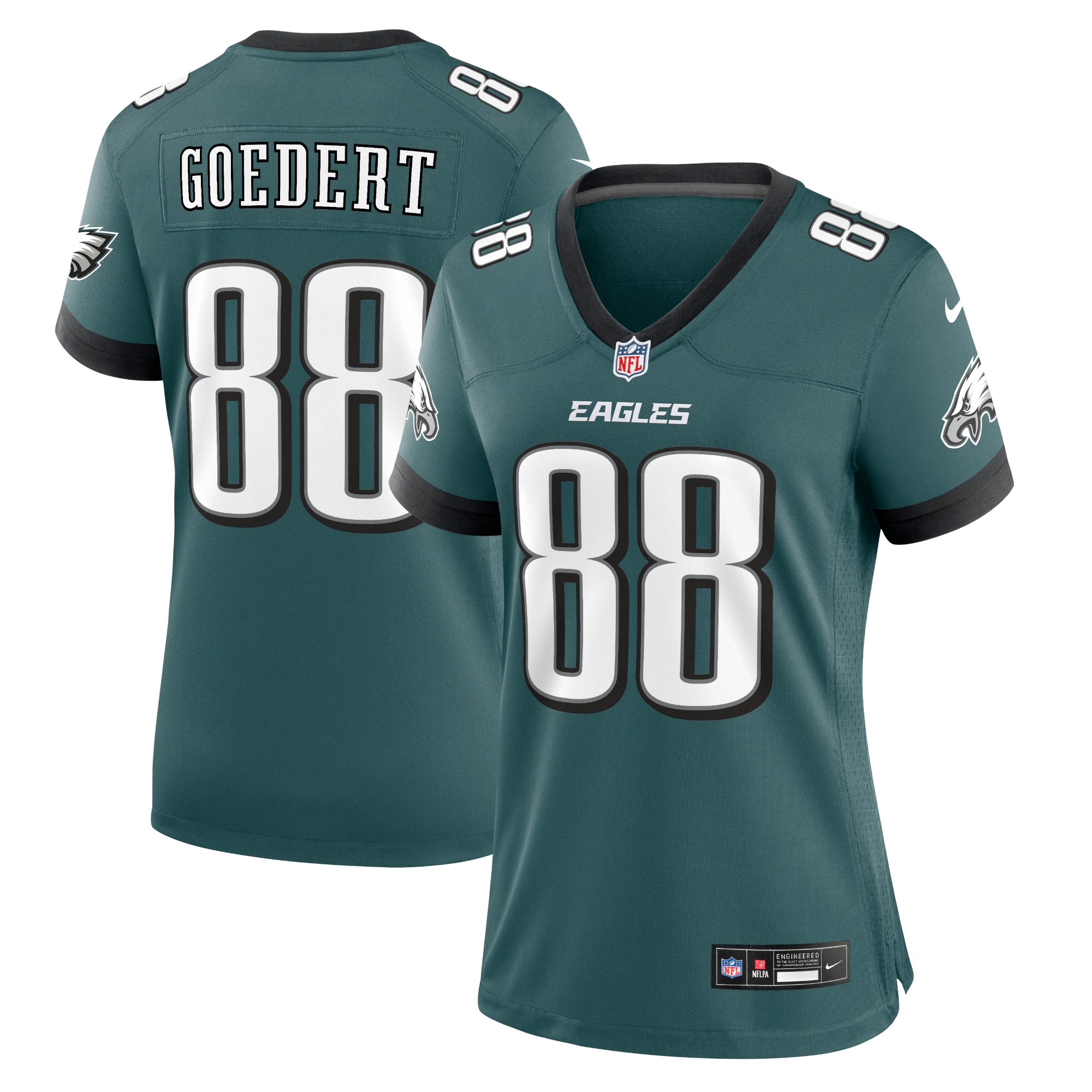 Philadelphia Eagles Dallas Goedert Midnight Green Team Game NFL Jersey Women's