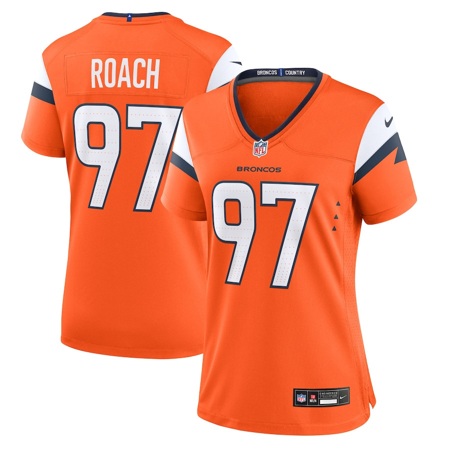 Malcolm Roach 97 Denver Broncos Team Game Orange NFL Jersey Women's