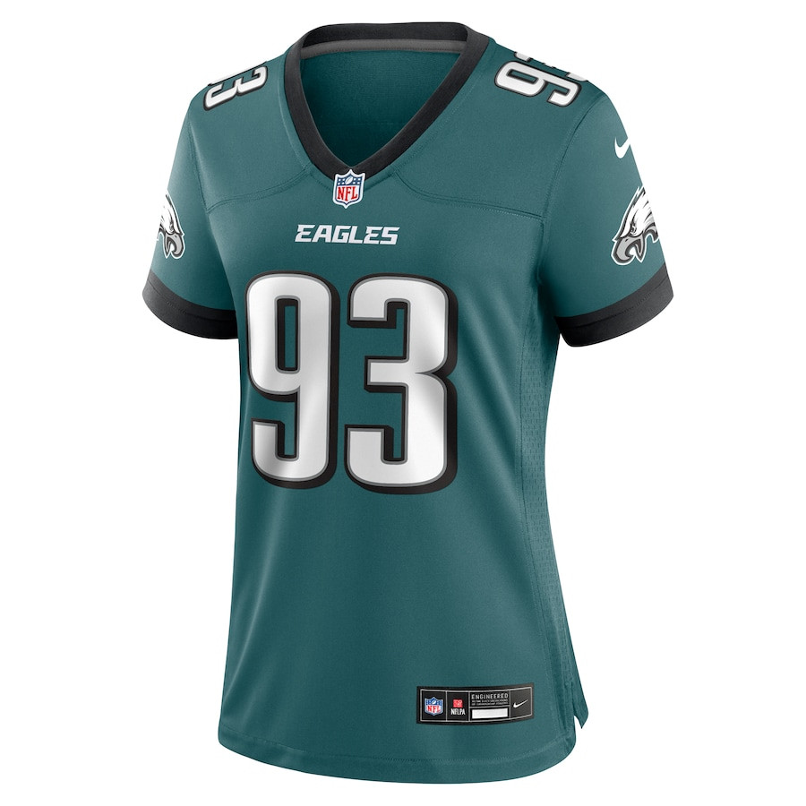 Milton Williams 93 Philadelphia Eagles Team Game Midnight Green NFL Jersey Women's