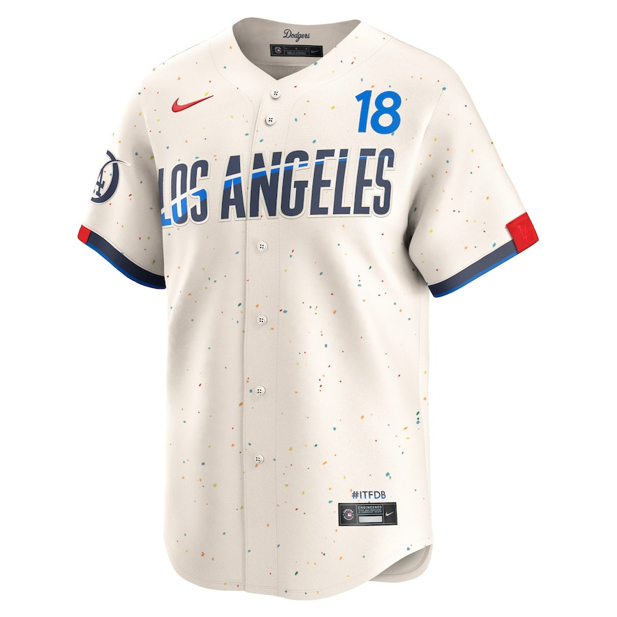Yoshinobu Yamamoto 18 Los Angeles Dodgers 2024 City Connect Limited Cream MLB Jersey Men's