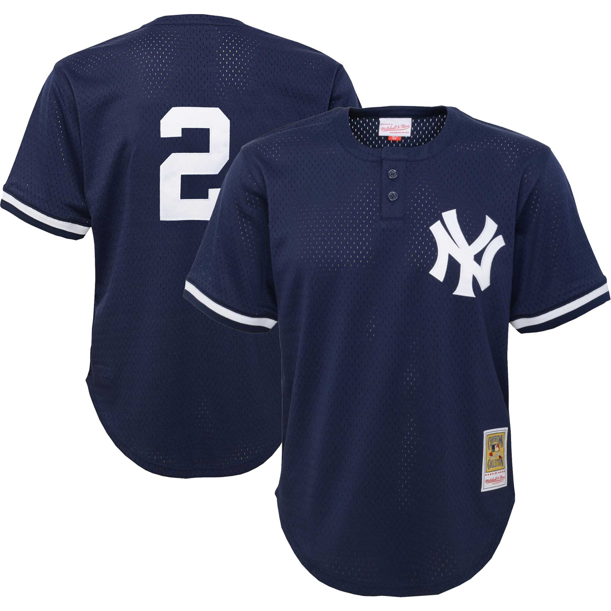 New York Yankees Derek Jeter Mitchell Ness Navy Cooperstown Collection Mesh Batting Practice MLB Jersey Youth