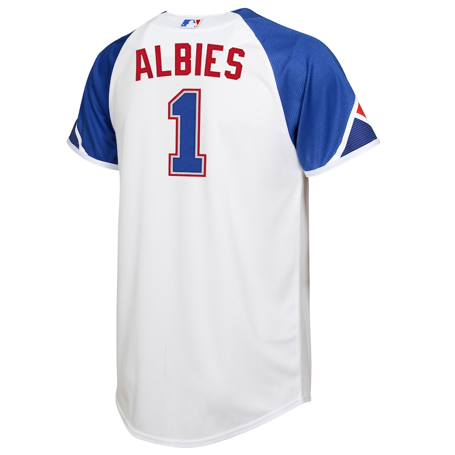 Ozzie Albies 1 Atlanta Braves 2023 City Connect White MLB Jersey Youth